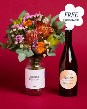 Personalised Prosecco + Native Posy