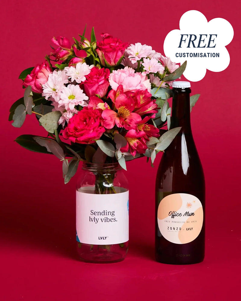 Personalised Prosecco + Flowers