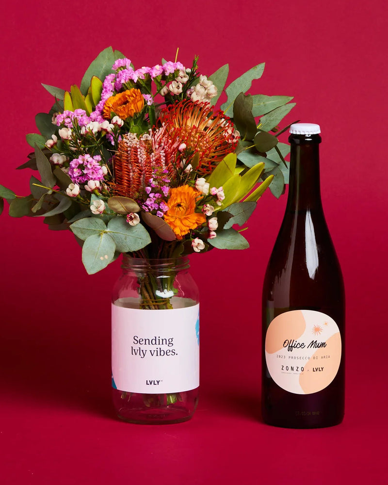 Personalised Prosecco + Native Posy