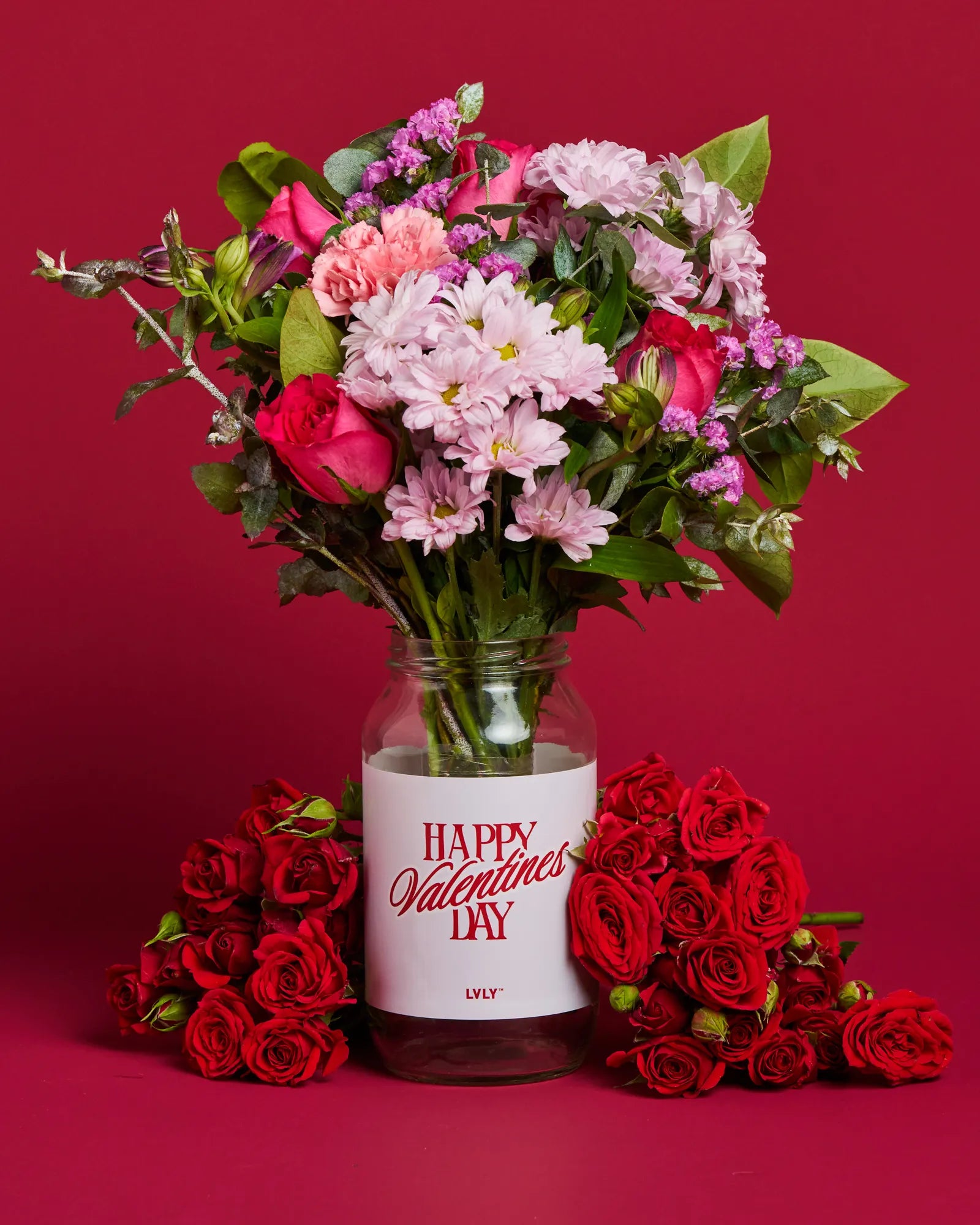 Happy Valentine's Day Flower Jar