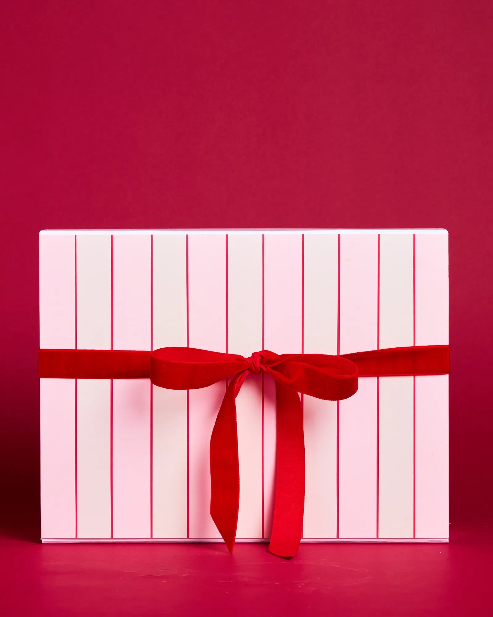 LVLY Festive Stripes Gift Box Sleeve with a Premium Velvet Ribbon