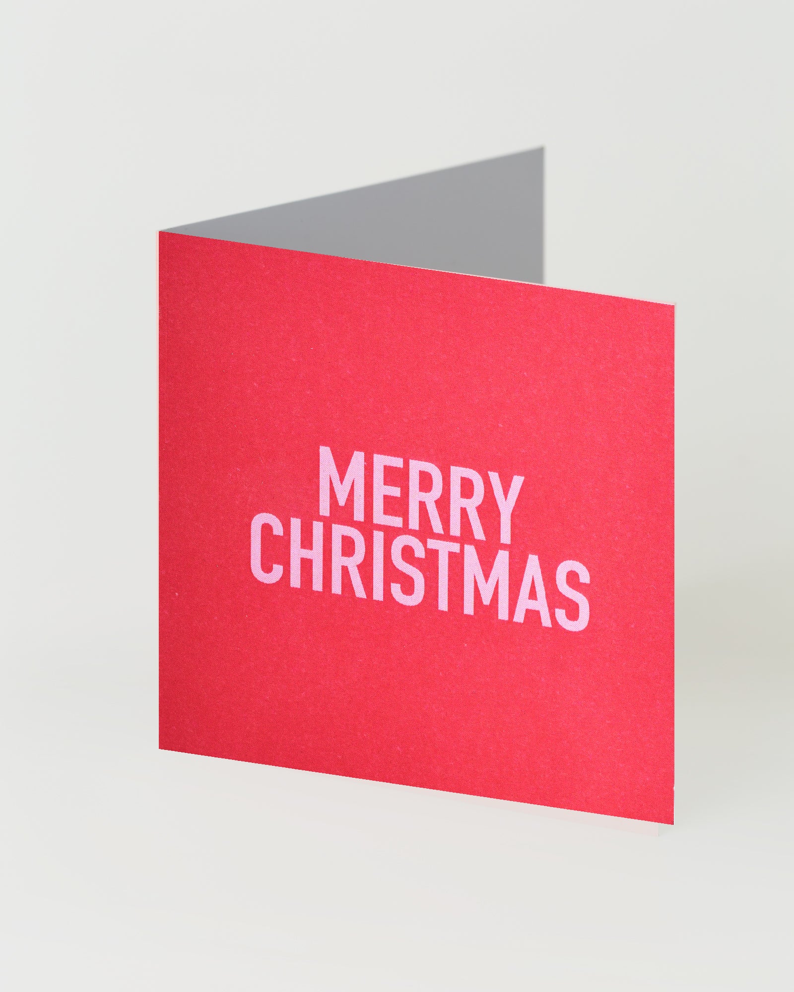 'Merry Christmas' red + pink greeting card