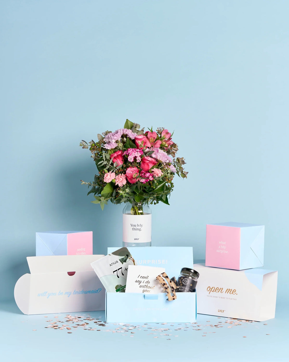 Bridesmaid Explosion Box + Flowers