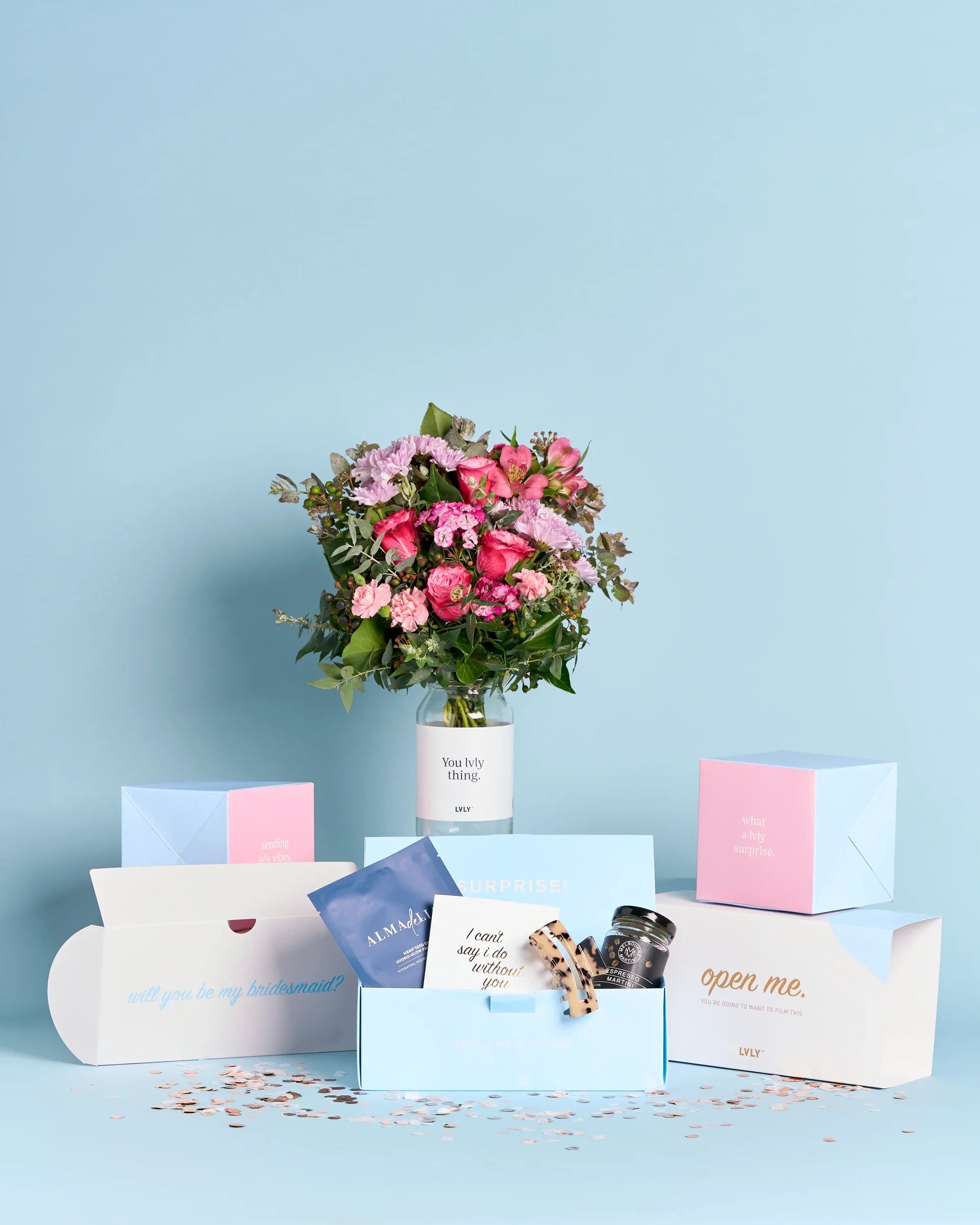 Bridesmaid Explosion Box + Flowers