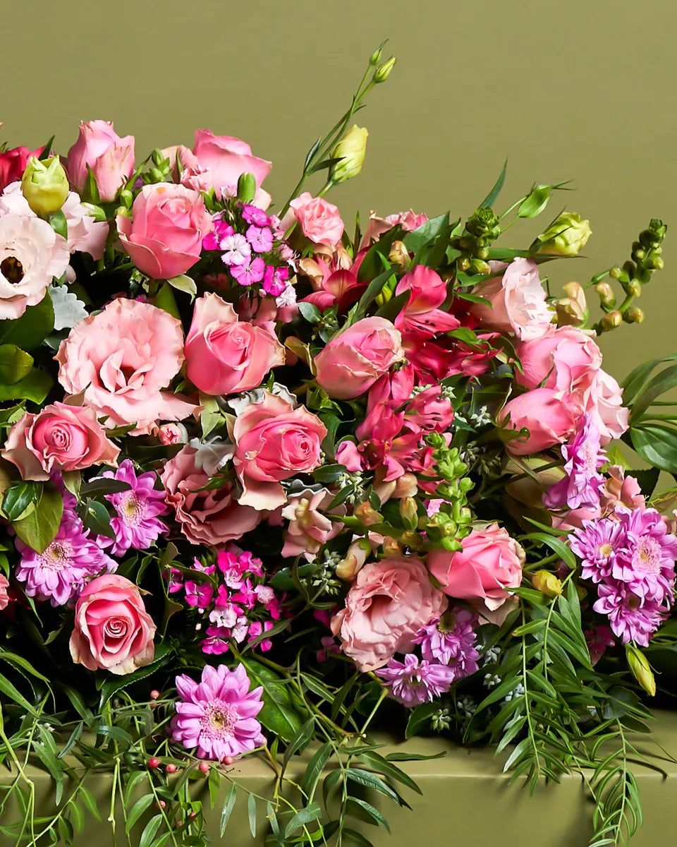 Premium Pink Casket Flower Arrangement