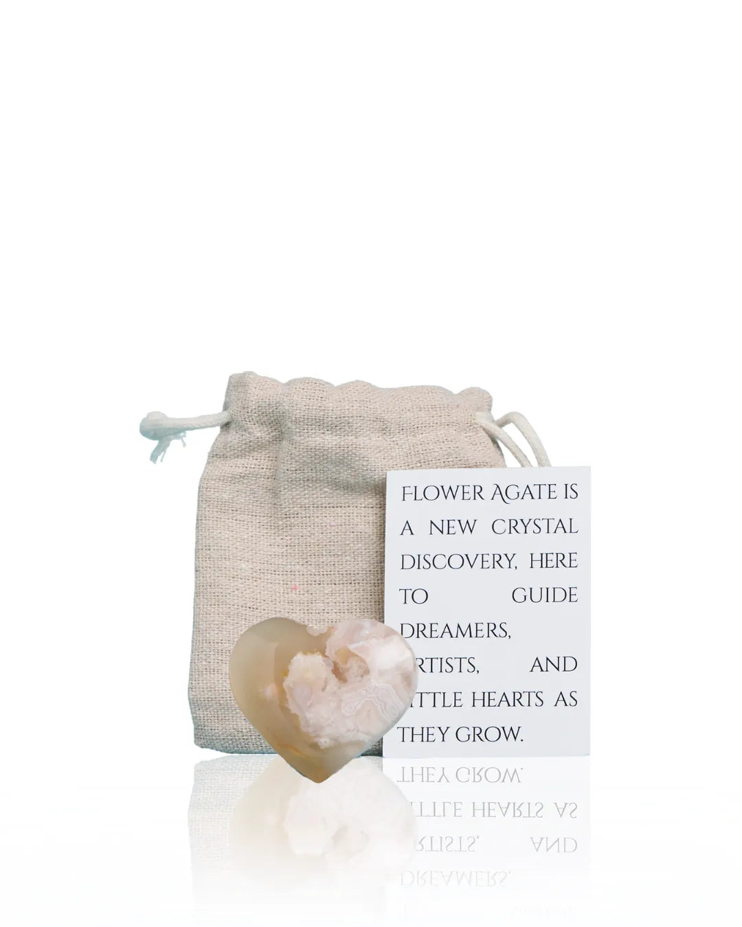 Flower Agate Crystal Heart
