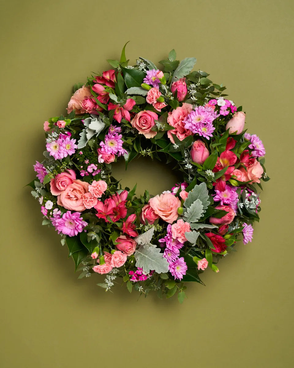 Pink Sympathy Wreath