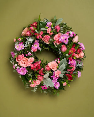 Pink Sympathy Wreath