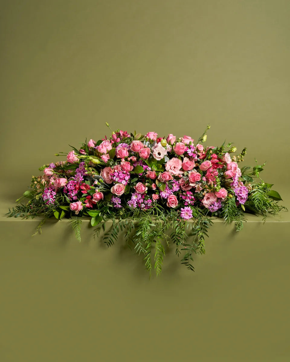 Premium Pink Casket Flower Arrangement