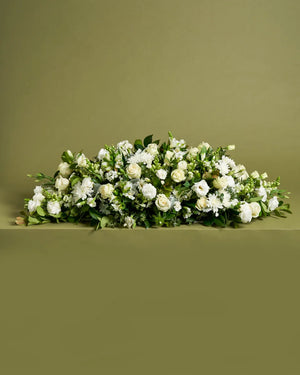 White Casket Flower Arrangement