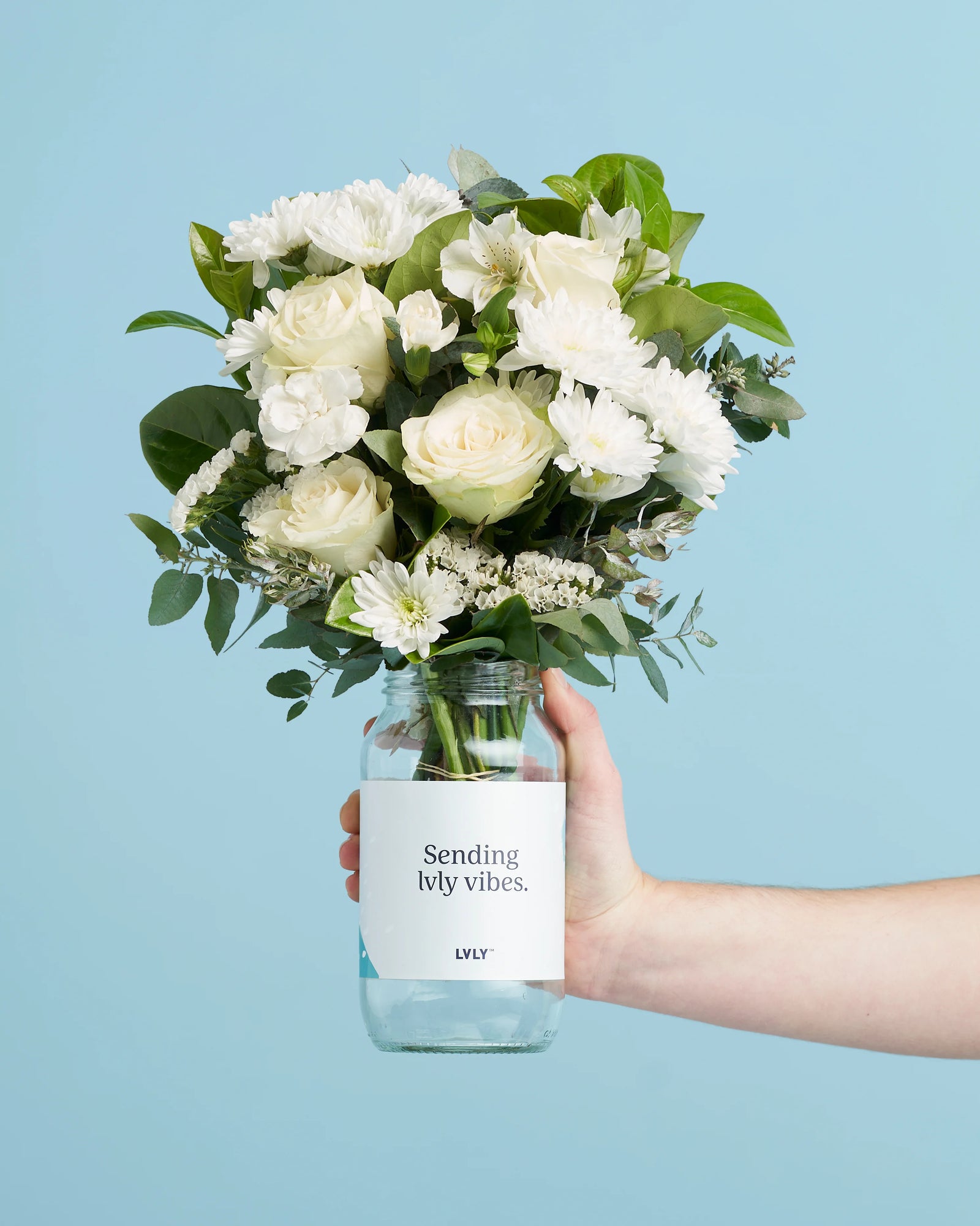 White Sympathy Flower Jar
