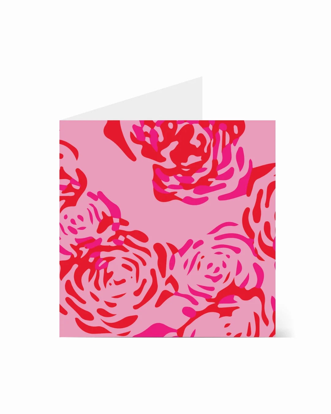Pink & red rose greeting card