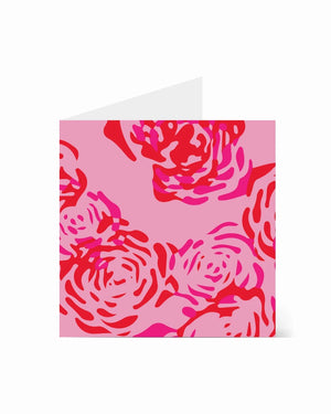 Pink & red rose greeting card