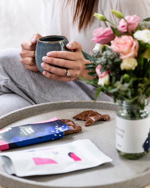 tea choc and flowers