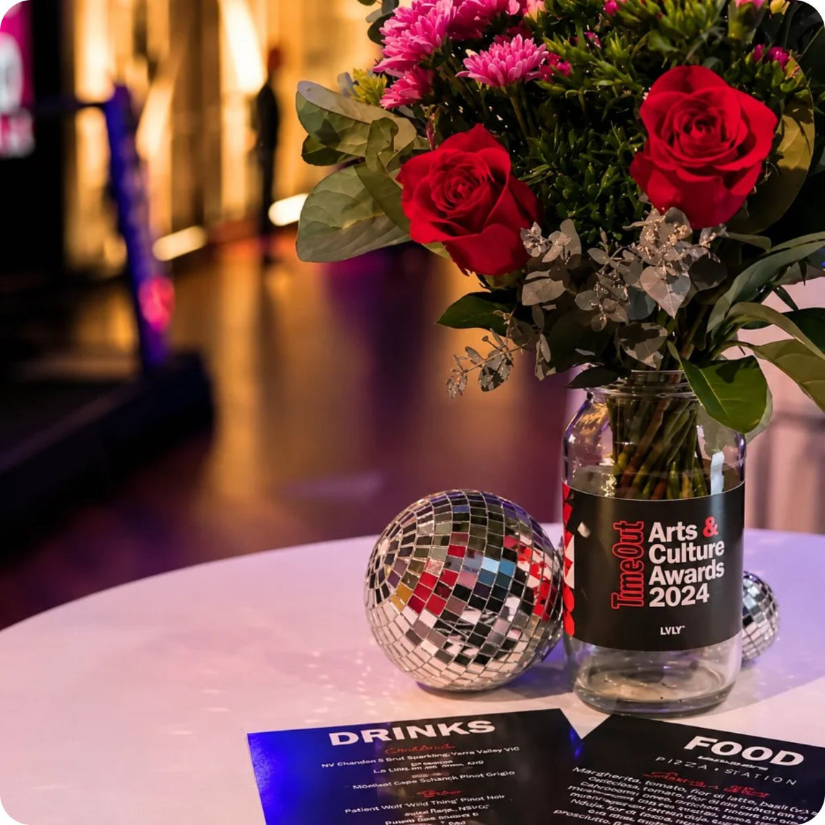 Bespoke table arrangements at the TimeOut Culture Awards